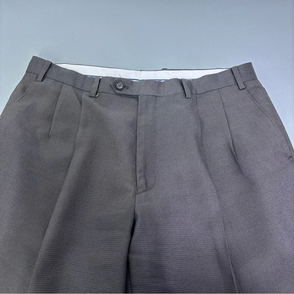 RALPH Ralph Lauren Men's Brown Dress Pants Pleated Front Cuffed Hem Vtg 36x32